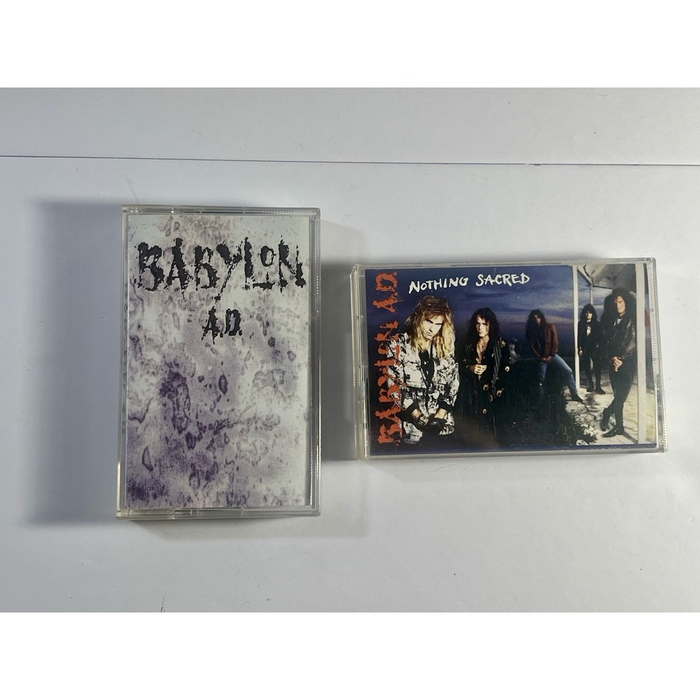 Babylon AD Cassette Lot 2 Tape Bundle Self Titled Nothing Sacred 80s Hair Metal